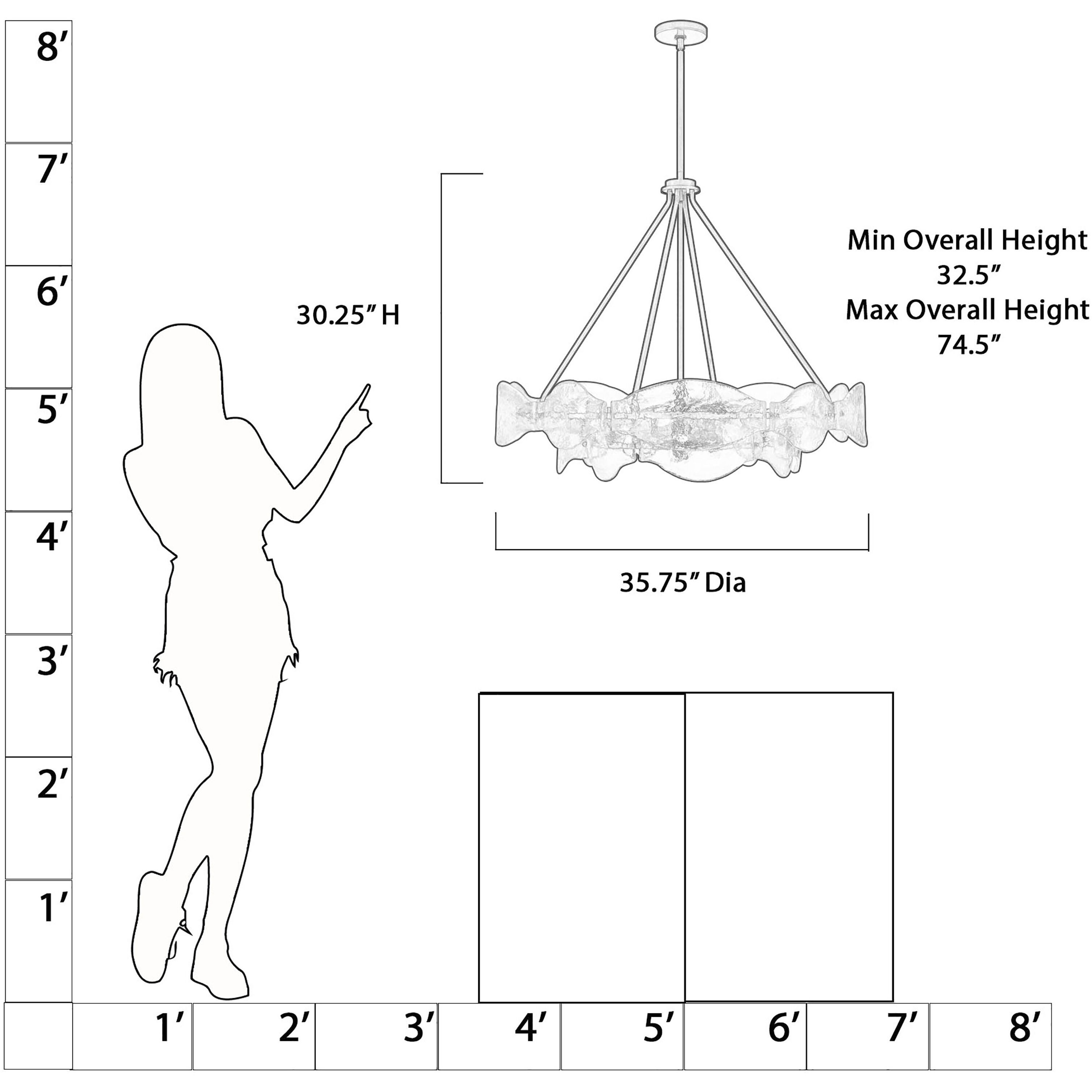 Elora 12 Light 35.75 inch Legacy Brass Pendant Ceiling Light