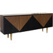 Mid Century Geo 80 X 16 inch Black and Oak Console