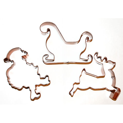 Holiday Copper Cookie Cutter Set, Santa, Reindeer, Sleigh