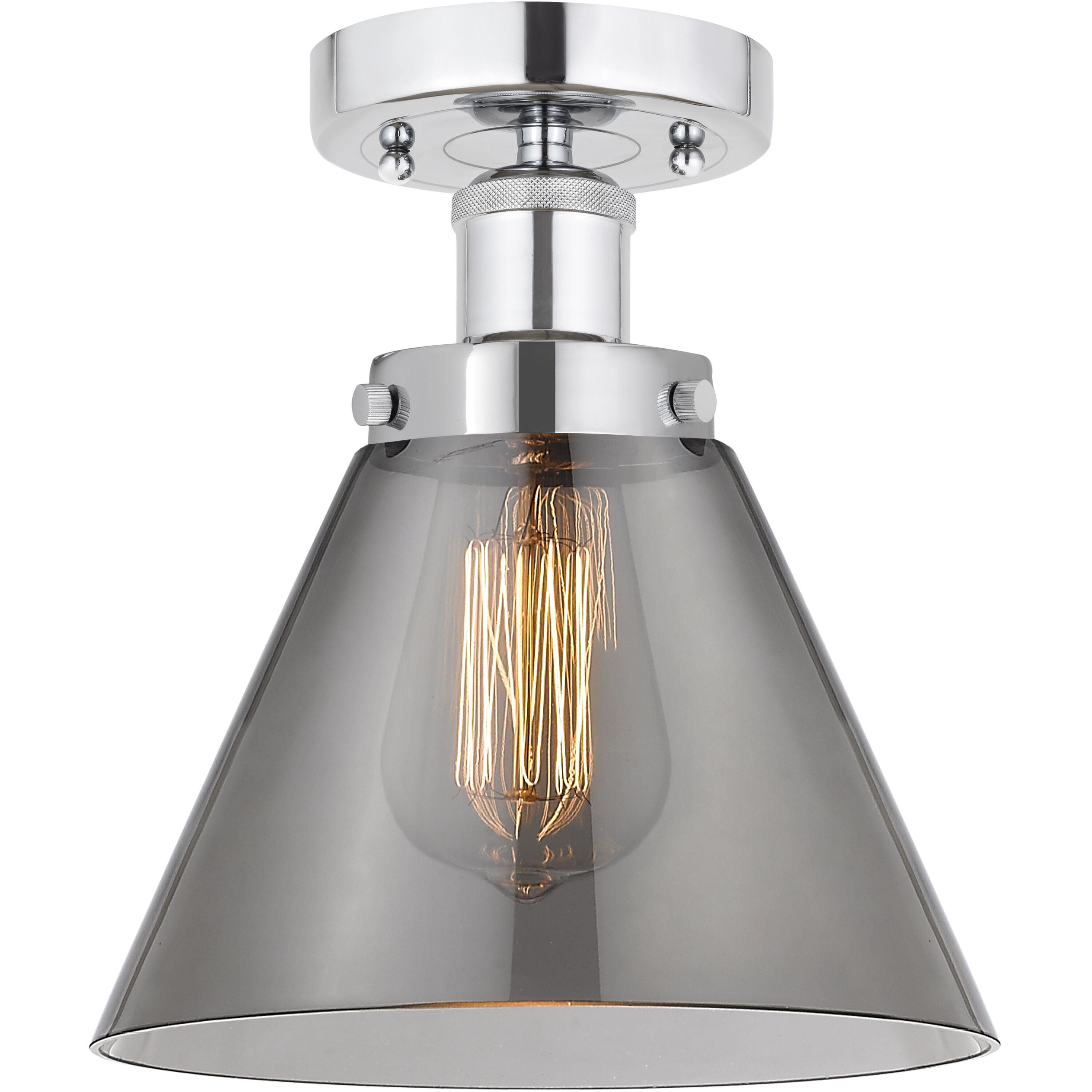 Cone 1 Light 7.75 inch Polished Chrome Semi-Flush Mount Ceiling Light