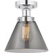 Cone 1 Light 7.75 inch Polished Chrome Semi-Flush Mount Ceiling Light