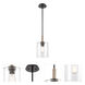 Paladin LED 7.13 inch Matte Black Mini Pendant Ceiling Light in Seedy Glass