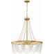 Fiona 4 Light 27 inch Antique Gold Chandelier Ceiling Light in White Glass Beads