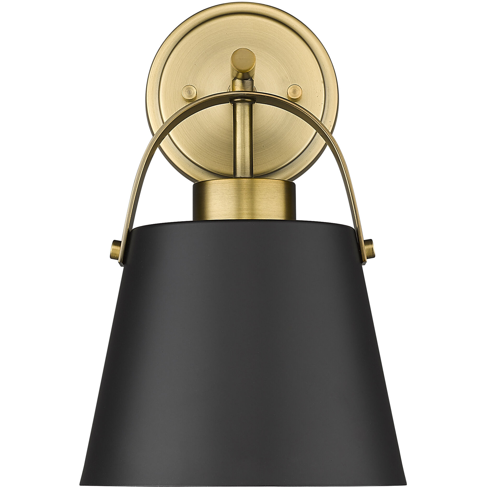 Z-Studio 1 Light 8 inch Matte Black and Heritage Brass Wall Sconce Wall Light