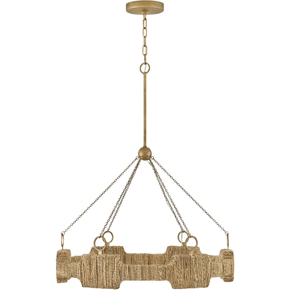 Raffi LED 30 inch Burnished Gold Chandelier Ceiling Light, Single Tier