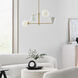AERIN Cosmo 4 Light 36 inch Midnight Black and Burnished Brass Chandelier Ceiling Light in Midnight Black / Burnished Brass