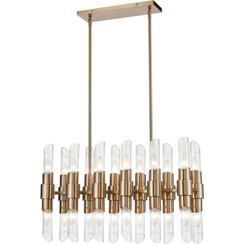 Carisbrooke 24 Light 29 inch Burnished Brass Linear Chandelier Ceiling Light