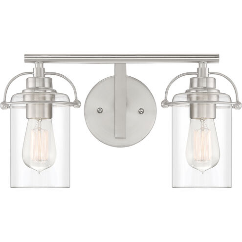 Quoizel Emerson 2 Light 16 inch Brushed Nickel Vanity Light Wall Light EMR8602BN - Open Box