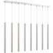 Forest LED 44.25 inch Chrome Linear Chandelier Ceiling Light in Brushed Nickel Steel, 8, 30