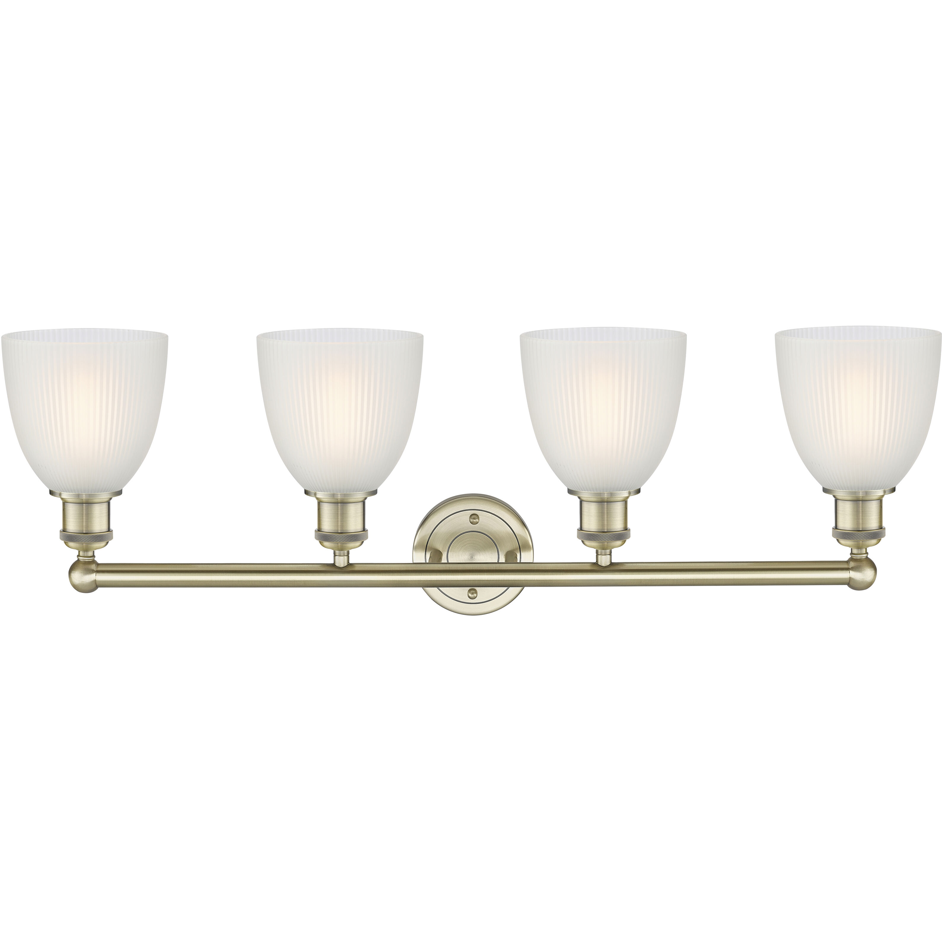 Castile 4 Light 33 inch Antique Brass Bath Vanity Light Wall Light in White