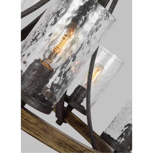 Sean Lavin Angelo 5 Light 24 inch Distressed Weathered Oak / Slate Grey Metal Chandelier Ceiling Light