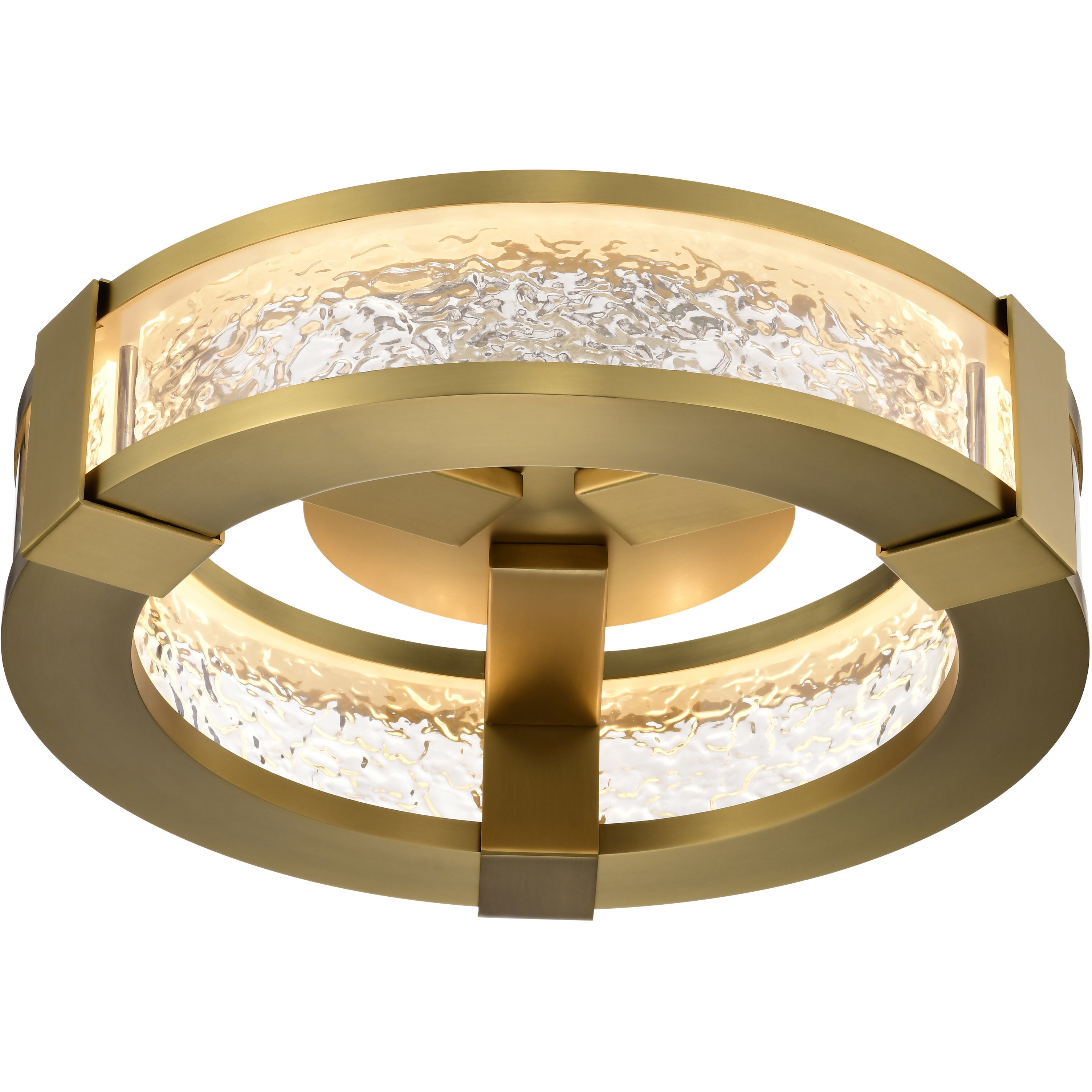 Darrow LED 13.25 inch Vintage Brass Flush Mount Ceiling Light