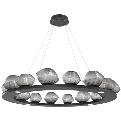 Mesa LED Matte Black Chandelier Ceiling Light, Ring