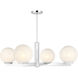 Modern 4 Light 38 inch Chrome Chandelier Ceiling Light
