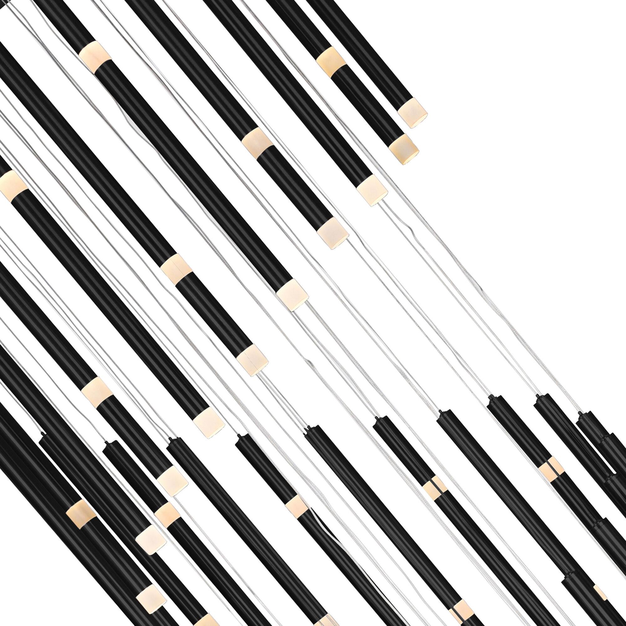 Flute LED 30 inch Black Chandelier Ceiling Light