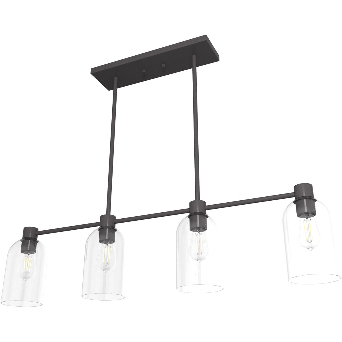 Lochemeade 4 Light 38 inch Noble Bronze Linear Chandelier Ceiling Light