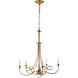 Eric Cohler Double Twist 5 Light 26 inch Hand-Rubbed Antique Brass Chandelier Ceiling Light