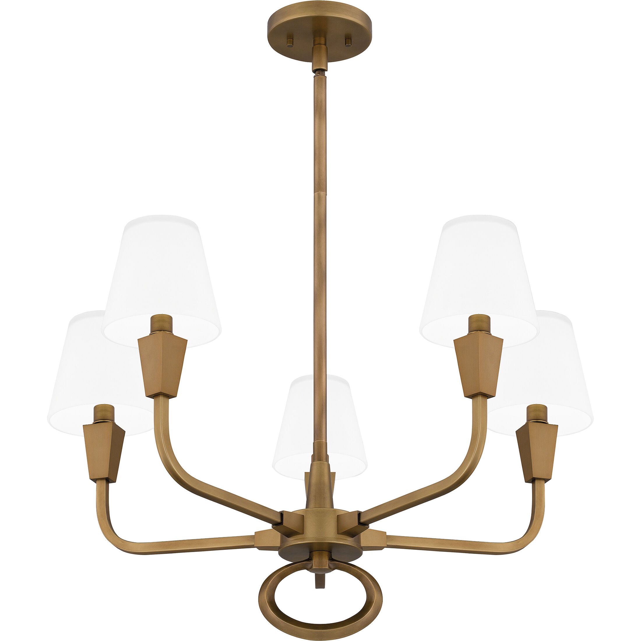 Mallory 5 Light 26 inch Weathered Brass Chandelier Ceiling Light