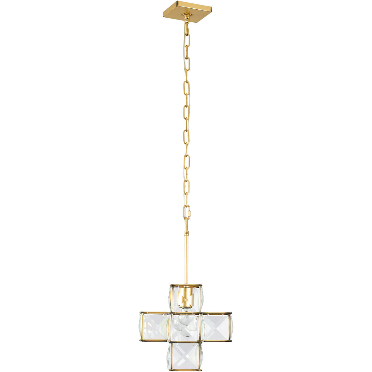 Cubic 1 Light 11.5 inch Calypso Gold Pendant Ceiling Light