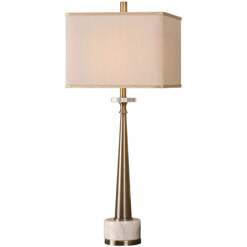 Verner 34 inch 150 watt Tapered Brass Table Lamp Portable Light