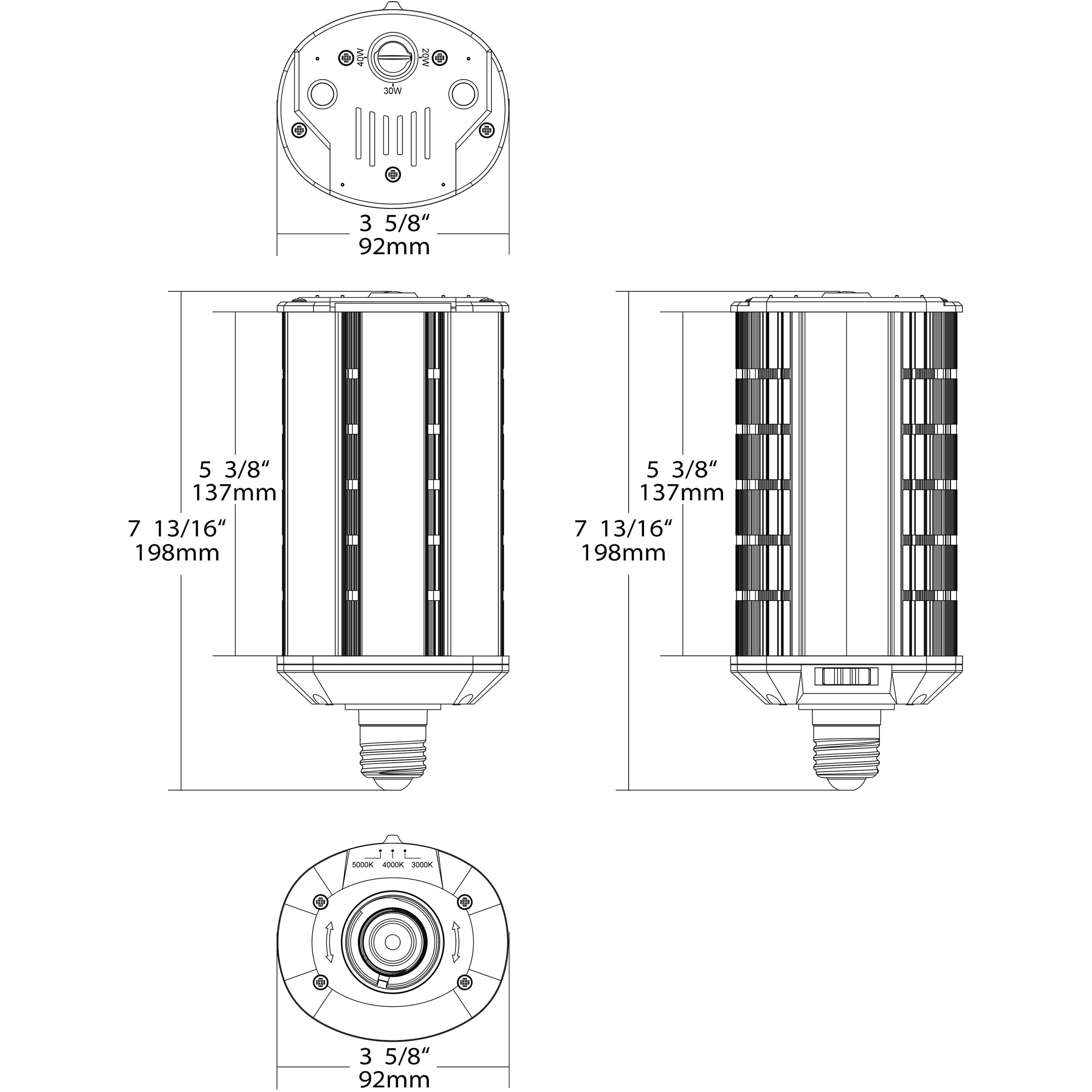 Hi-Pro LED Medium 20.00 watt 3000K HID Replacements