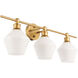 Gene 3 Light 28 inch Brass Wall sconce Wall Light