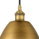 Edison Dome LED 9 inch Brushed Brass Mini Pendant Ceiling Light
