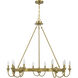 Sullivan 10 Light 40 inch Warm Brass Chandelier Ceiling Light