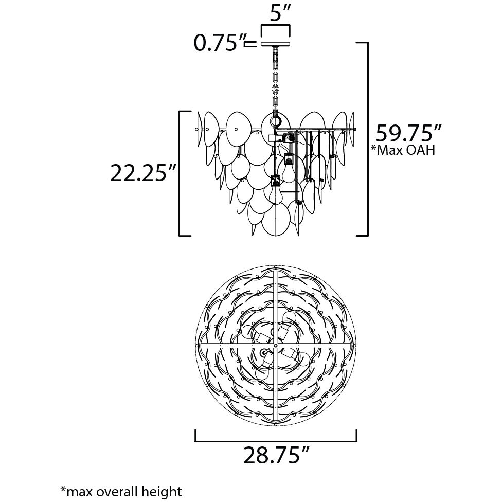 Isla 8 Light 28.75 inch Natural Aged Brass Chandelier Ceiling Light