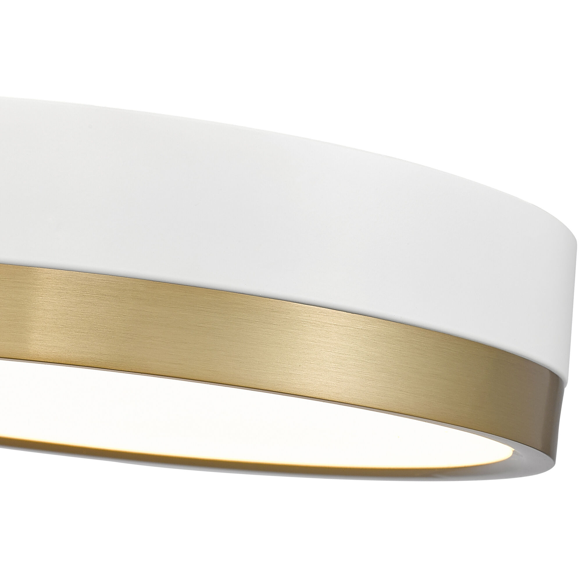 Algar LED 12 inch Matte White and Modern Gold Flush Mount Ceiling Light