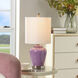 Glass 18.5 inch 40 watt Lilac and Brushed Steel and White Table Lamp Portable Light