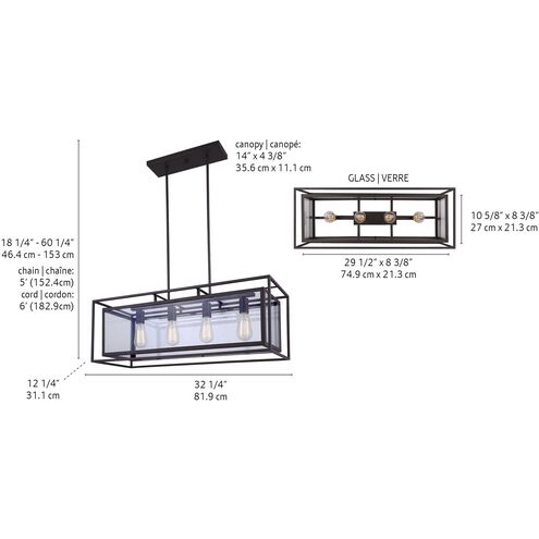 Isola 4 Light 32.25 inch Oil Rubbed Bronze Chandelier Ceiling Light