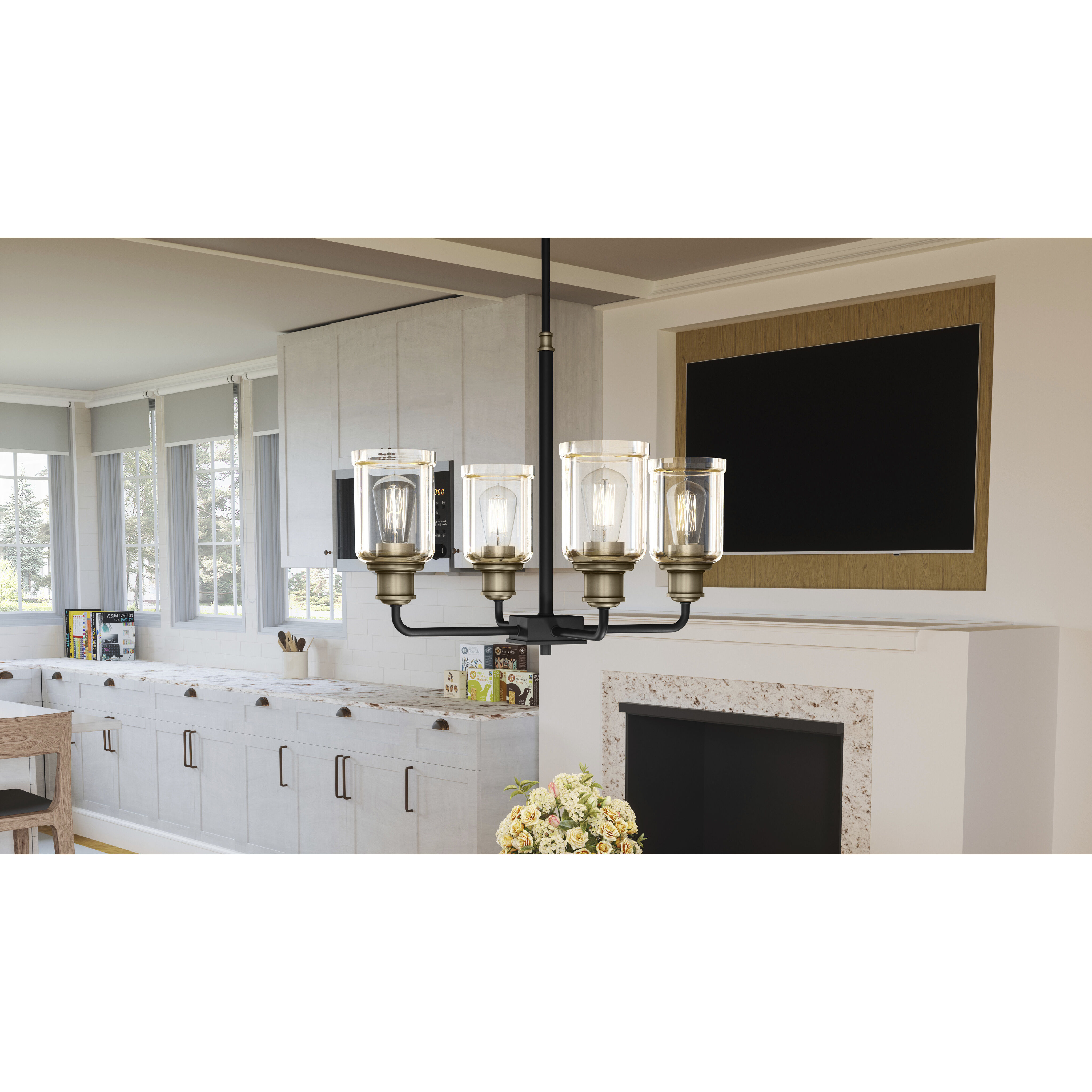 Quoizel COX5021MBK Cox 4 Light 21 inch Matte Black Chandelier Ceiling Light