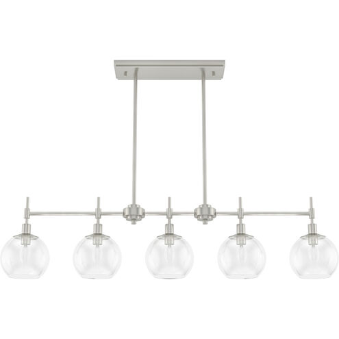 Xidane 5 Light 42 inch Brushed Nickel Linear Chandelier Ceiling Light