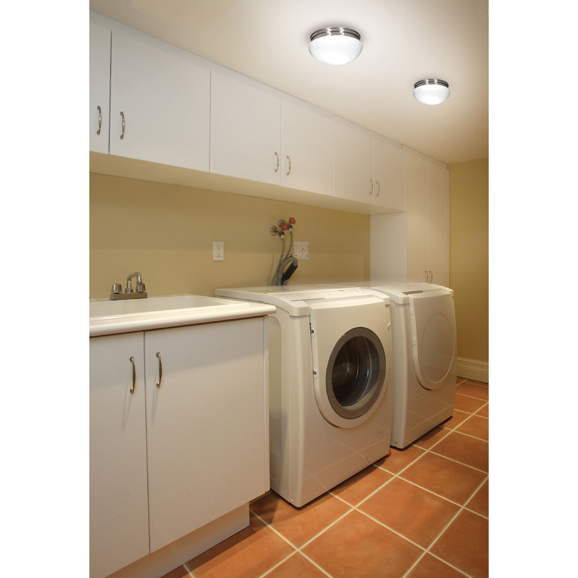 Brentwood 2 Light 12 inch Brushed Nickel Flush Mount Ceiling Light