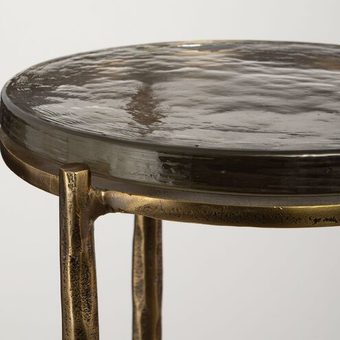 Eternity 23 X 11.5 inch Antique Brass and Art Glass Accent Table