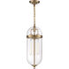 Fathom 3 Light 8 inch Vintage Brass and Clear Pendant Ceiling Light