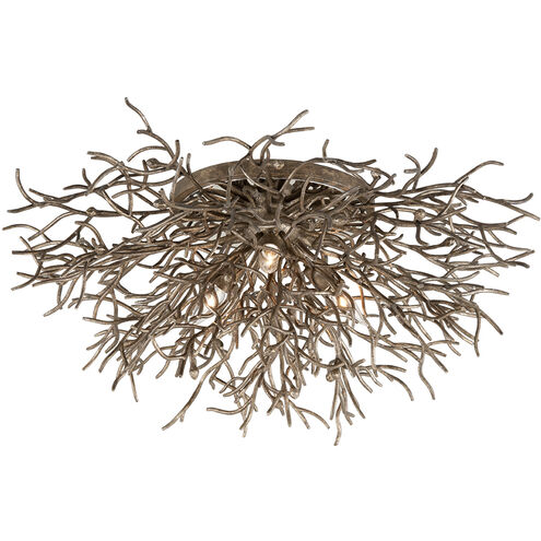 Sierra 3 Light 32 inch Distressed Bronze Flush Mount Ceiling Light