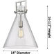 Downtown Urban Newton Cone 1 Light 14 inch Champagne Bronze Pendant Ceiling Light in Light Smoke Glass