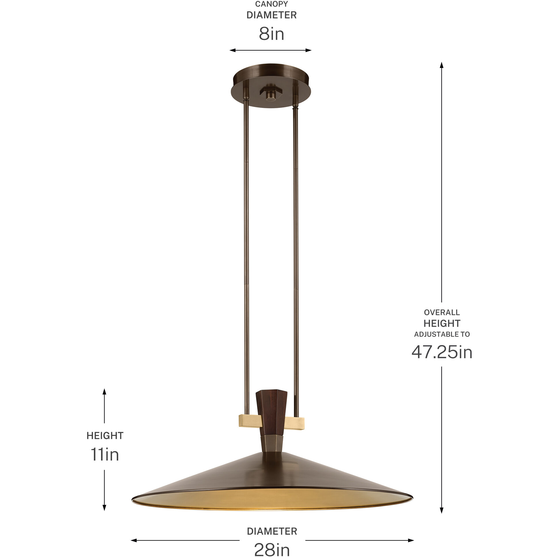 Tenon LED Lacquered Bronze Pendant Ceiling Light