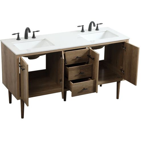 Cyrus 60 X 22 X 34 inch Natural Oak Vanity Sink Set