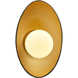 Ambiance LED 7.5 inch Carbon Matte Black and Champagne Gold Wall Sconce Wall Light