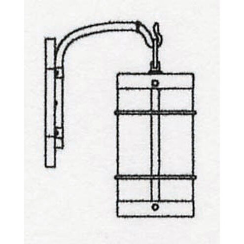 Valencia 1 Light 5.12 inch Mission Brown Wall Mount Wall Light in White Opalescent