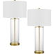 Hookerton 29 inch 150.00 watt Antique Brass Table Lamp Portable Light, Column Style