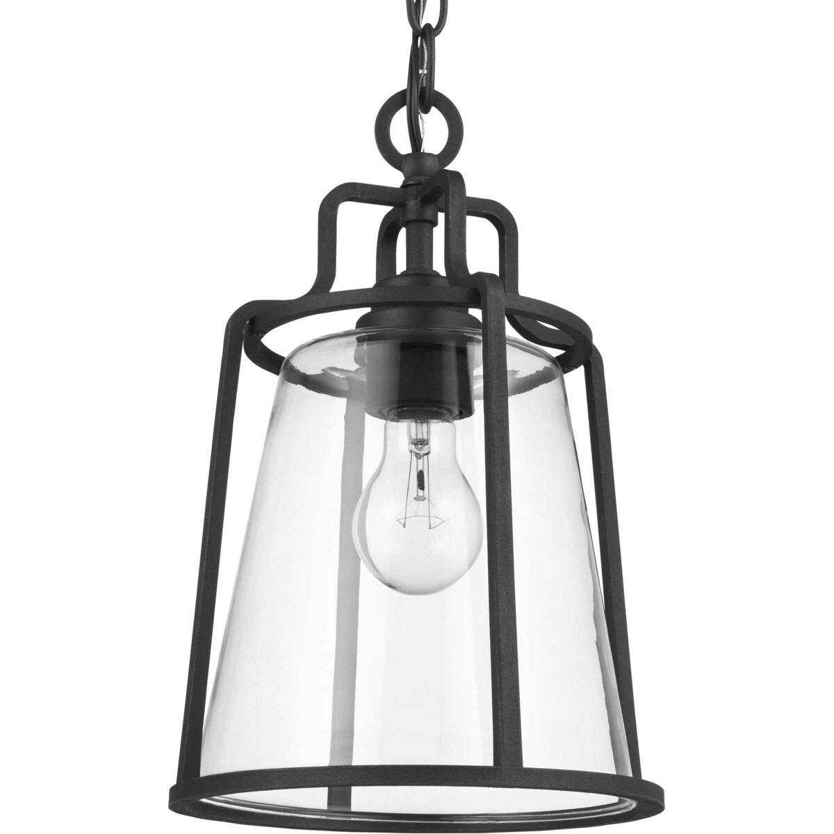Benton Harbor 1 Light 9 inch Textured Black Outdoor Hanging Lantern, with DURASHIELD
