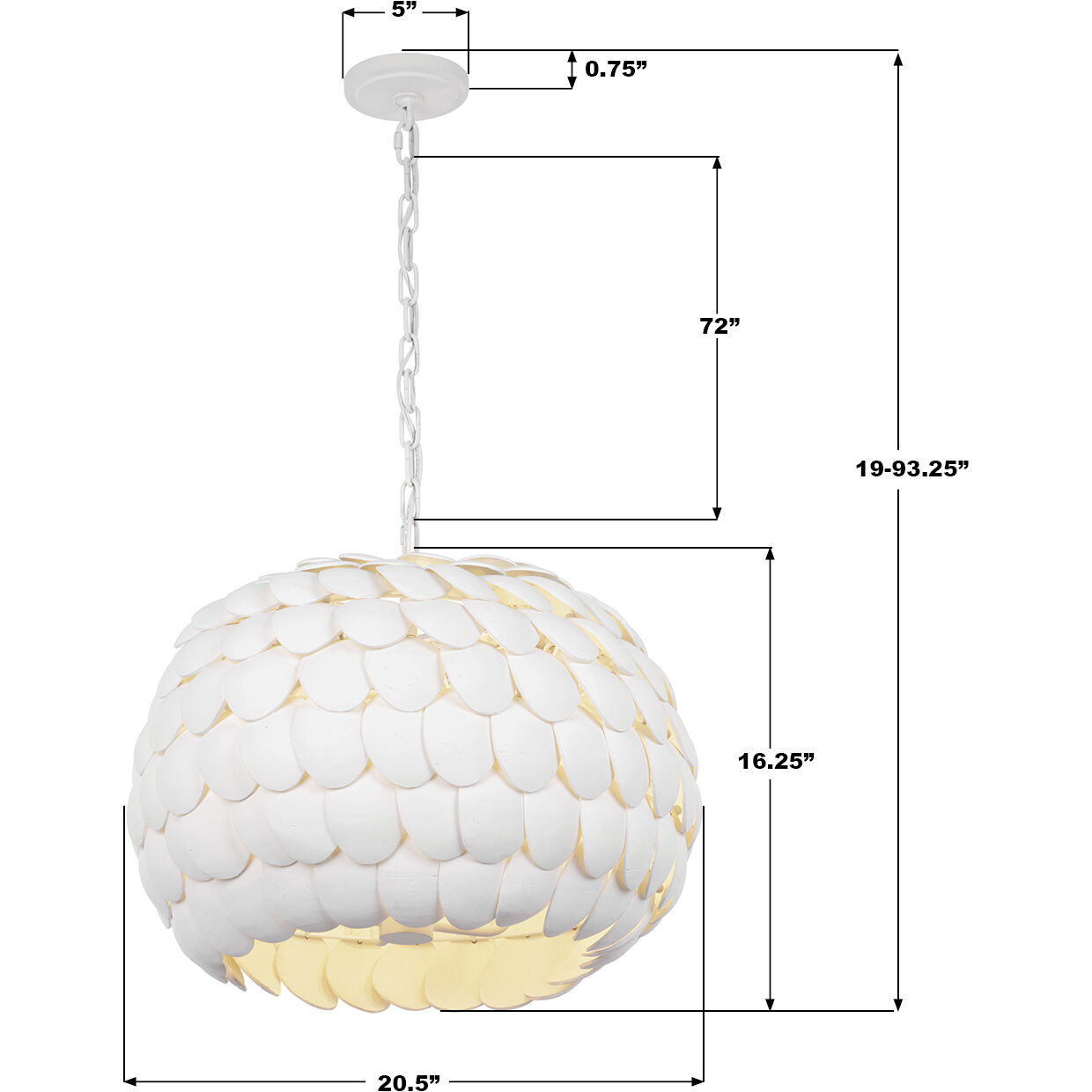Talia 5 Light 20.5 inch Matte White Chandelier Ceiling Light