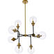 Hanson 8 Light 36 inch Black and Brass Pendant Ceiling Light in Brass and Black