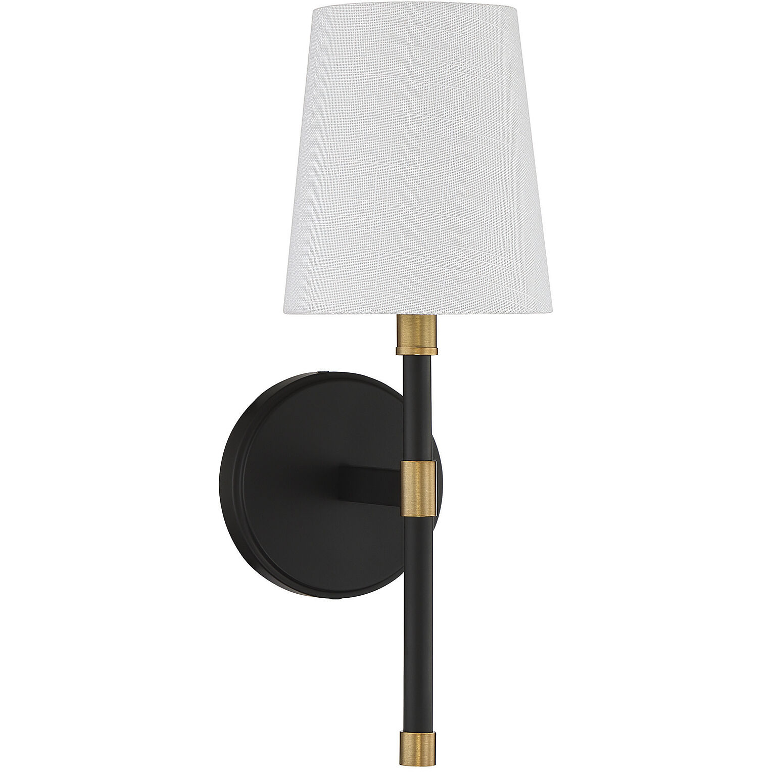 Brody 1 Light 5.75 inch Black with Warm Brass Accents Wall Sconce Wall Light in Matte Black with Warm Brass, Essentials