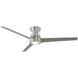 Tip Top 52 inch Brushed Aluminum Flush Mount Ceiling Fan in 2700K