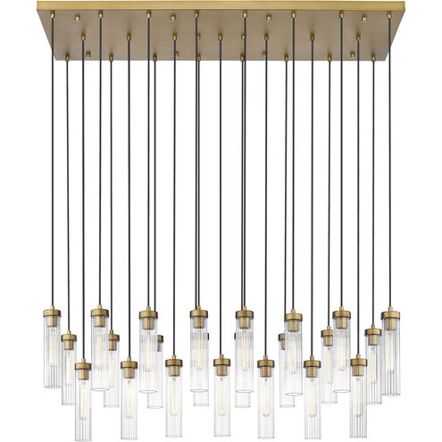 Beau 23 Light 54 inch Rubbed Brass Linear Chandelier Ceiling Light